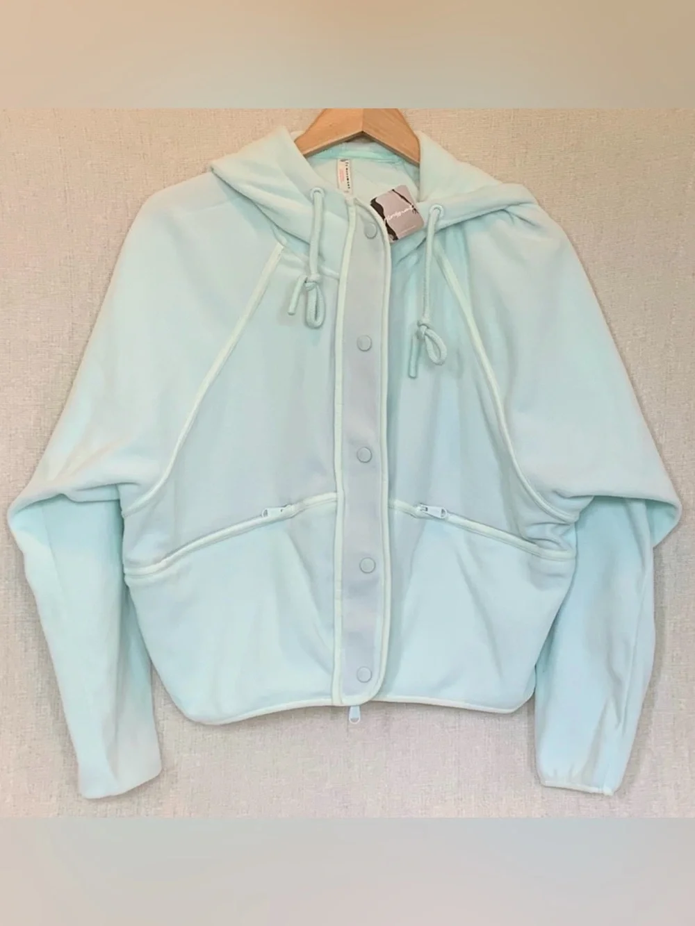 Free People Movement Dream Team Plush Fleece Hoodie in Icicle Sz Med Lightweight